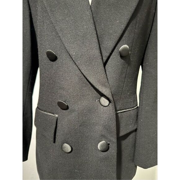 Kasper black blazer 100% wool button front 6 - Picture 7 of 8